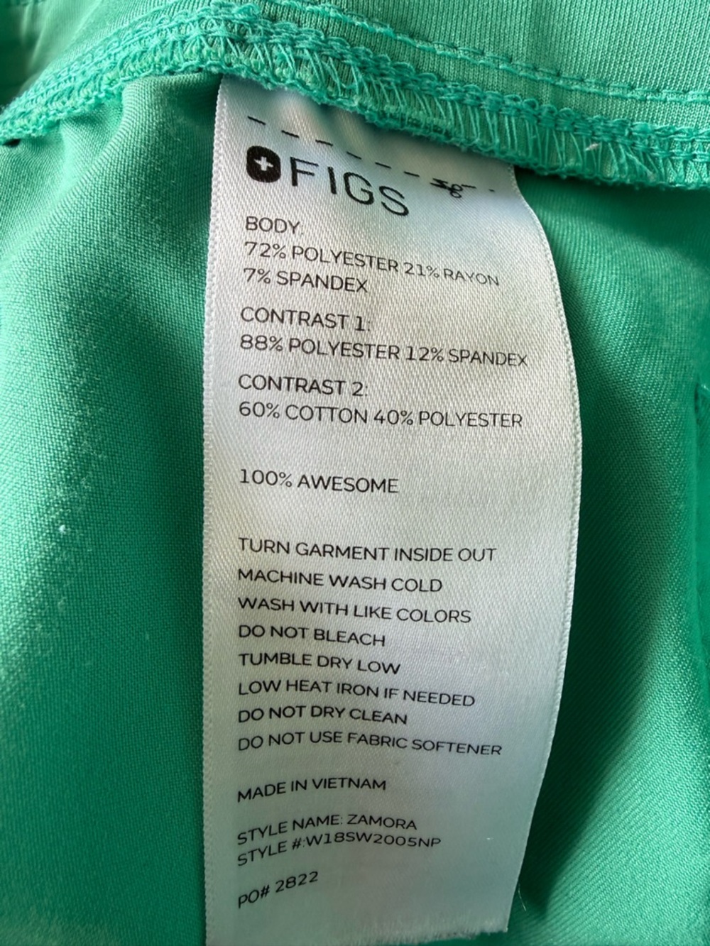 Figs Women’s Zamora Surgical Green Scrubs Joggers.   Size Small - Picture 12 of 14
